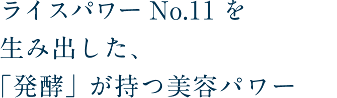 ライスパワーNo.11を生み出した、「発酵」が持つ美容パワー