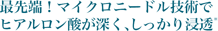 最先端！マイクロニードル技術でヒアルロン酸が深く、しっかり浸透