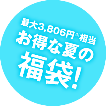 最大3,806円※相当　お得な夏の福袋！