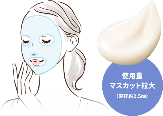 使用量マスカット粒大（直径約2.5㎝）