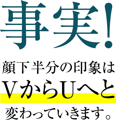 事実！顔下半分の印象はvからUへと変わっていきます。