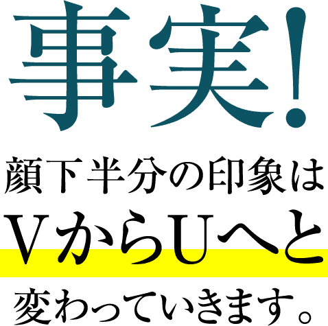 事実！顔下半分の印象はvからUへと変わっていきます。