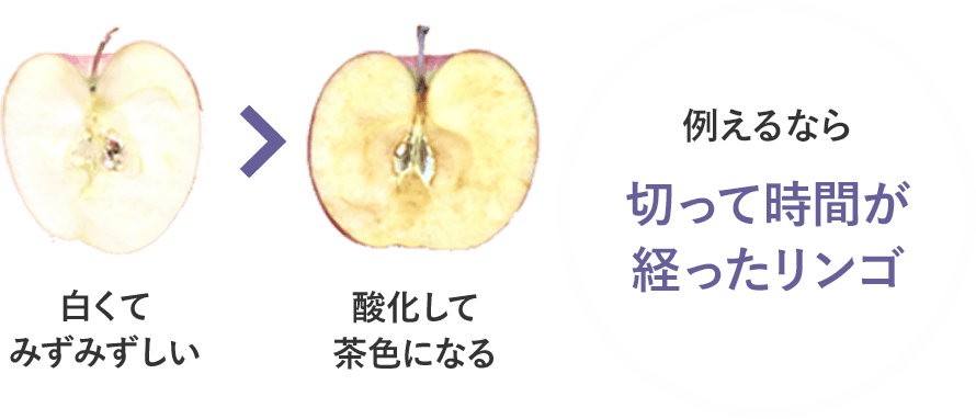 例えるなら　切って時間が経ったリンゴ