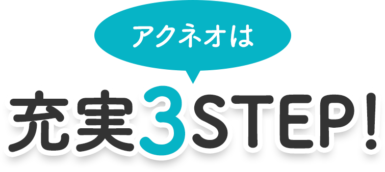 アクネオは充実3STEP!
