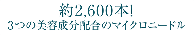 約2600本！３つの美容成分配合のマイクロニードル