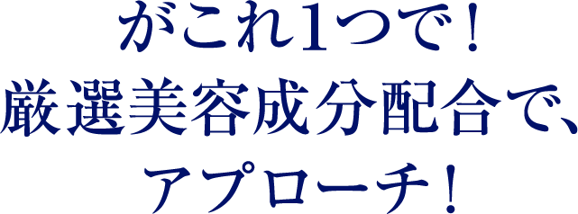 がこれ1つで！厳選美容成分配合で、アプローチ！