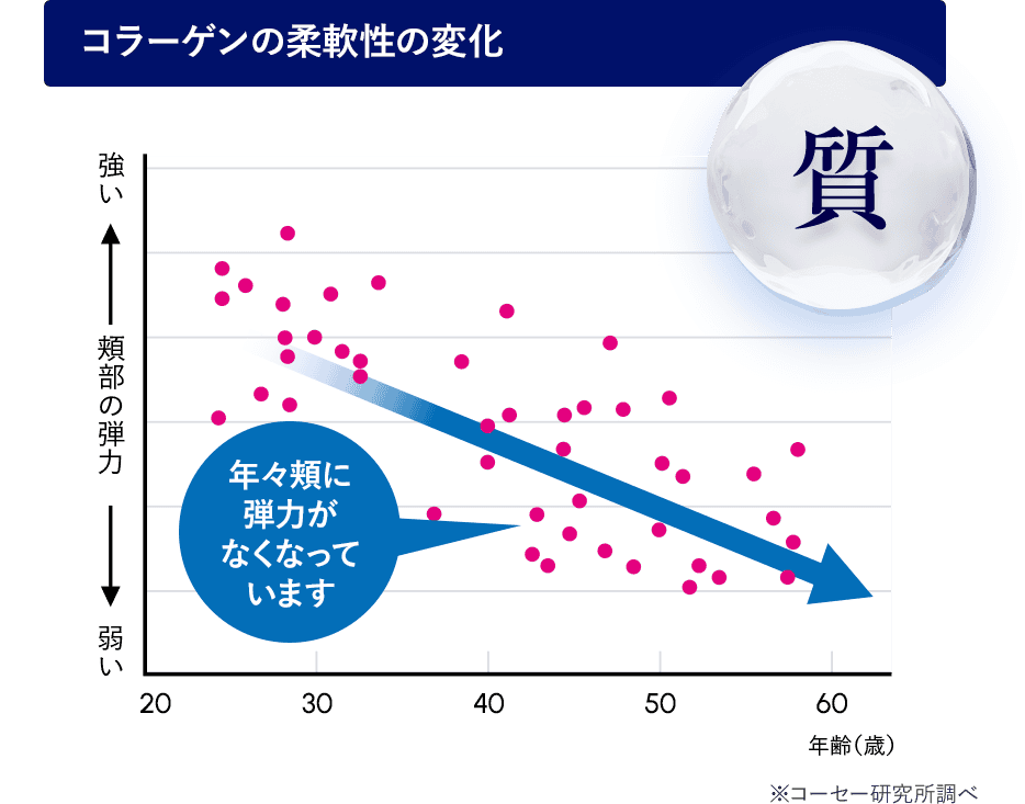 コラーゲンの柔軟性の変化　質
