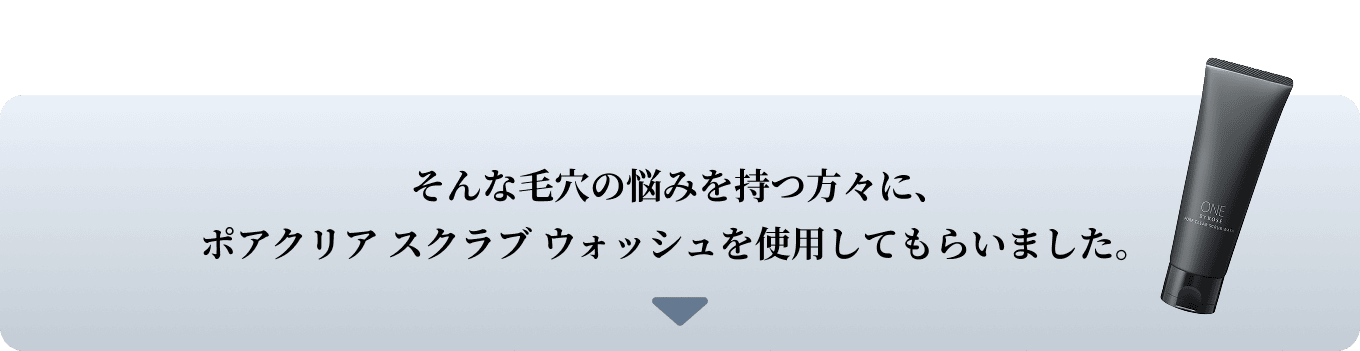 そんな毛穴の悩みを持つ方々に、ポアクリア スクラブ ウォッシュを使用してもらいました。