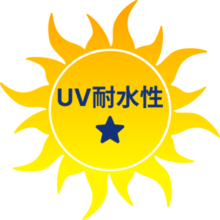 UV耐水性★