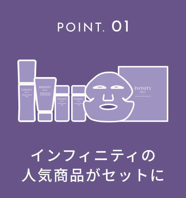 POINT. 01 インフィニティの人気商品がセットに