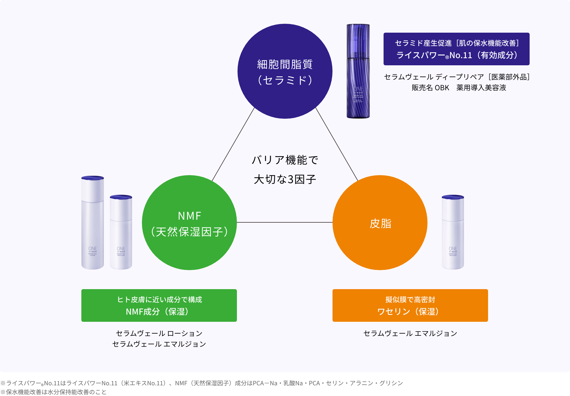 バリア機能で大切な3因子 イメージ