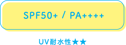 SPF50+ / PA++++ UV耐水性★★