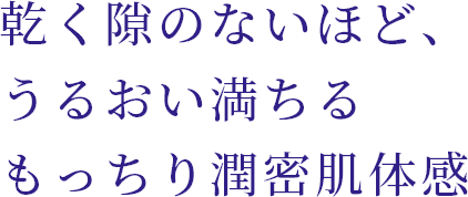 乾く隙のないほど、うるおい満ちるもっちり潤密肌体感