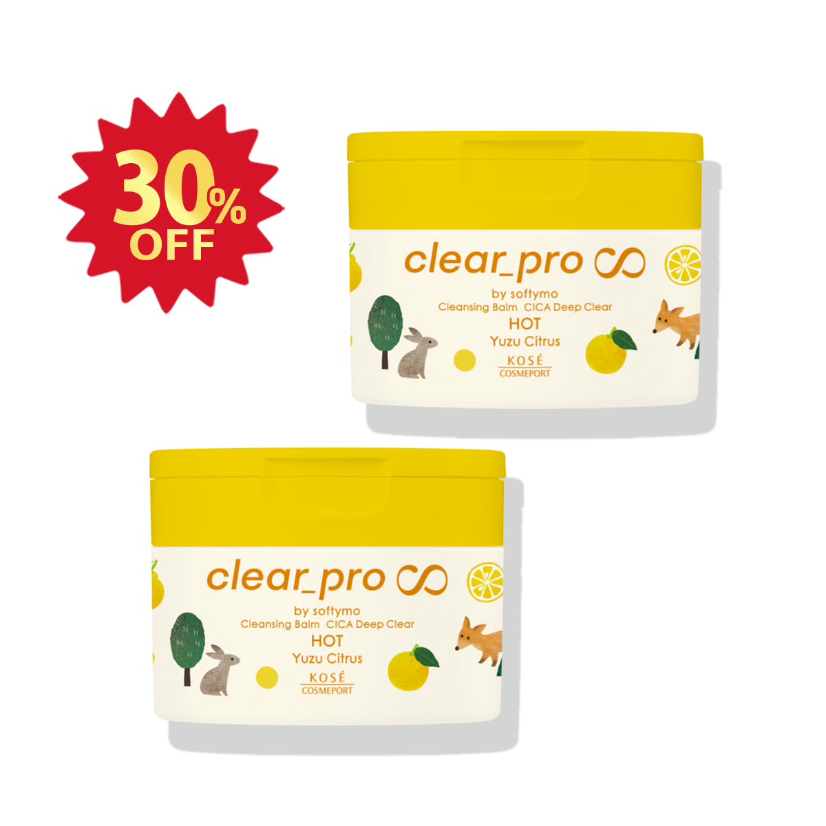 【新生活応援】ソフティモ クリアプロ クレンジングバーム CICA ディープクリア ホット ゆずシトラス 2個セット