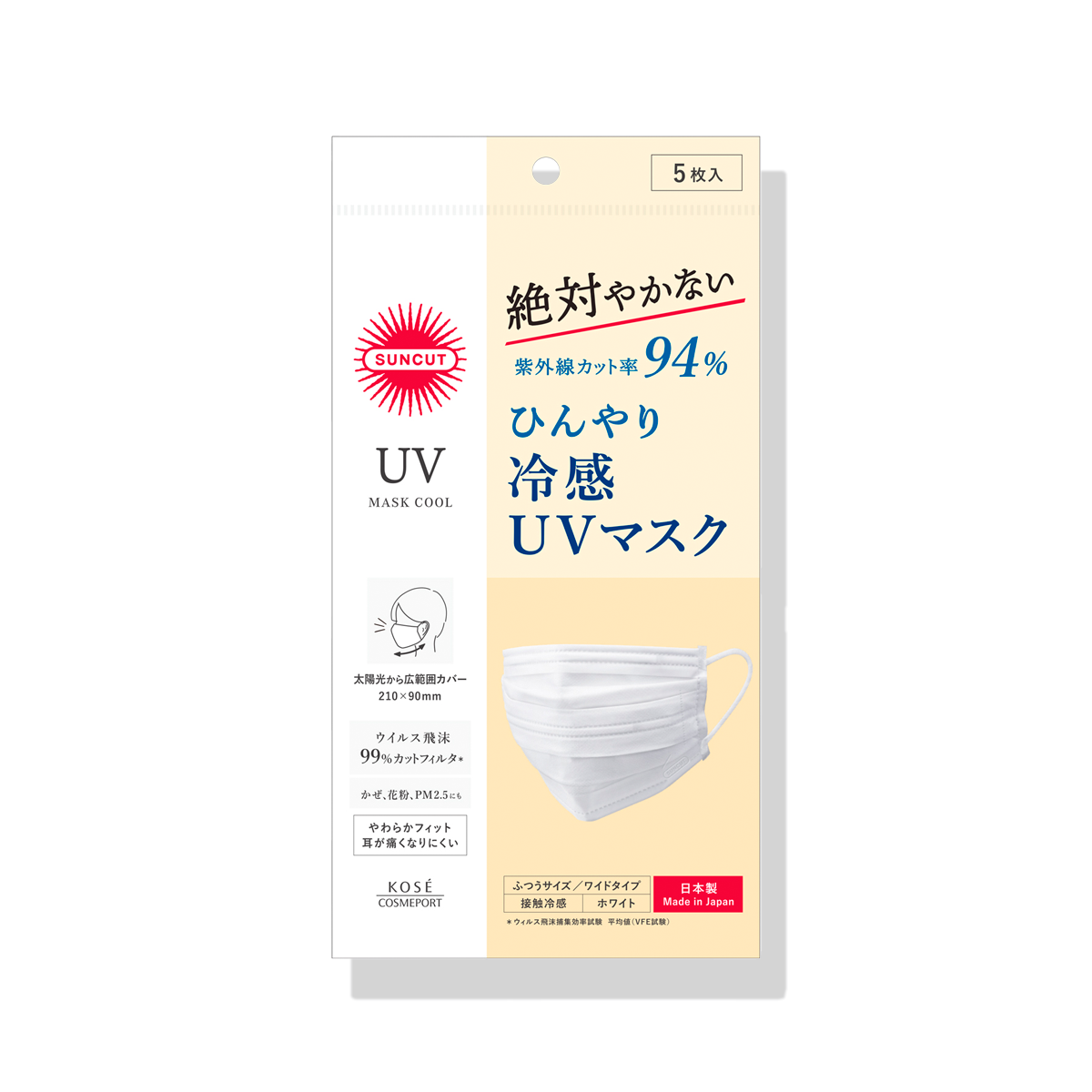 サンカット UVカットマスク クール （プリーツタイプ）