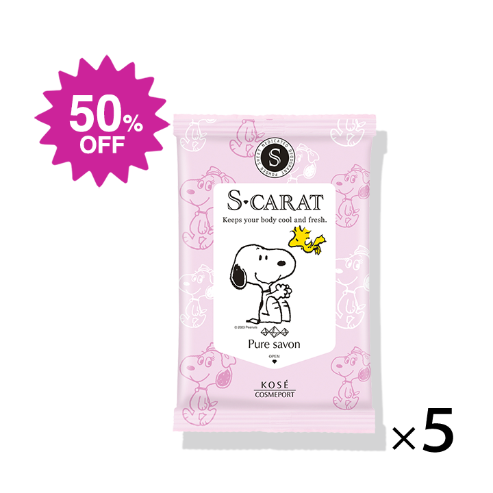 エスカラット 薬用デオドラント パウダーシート （ピュアシャボン）＜12枚入＞ 5個セット