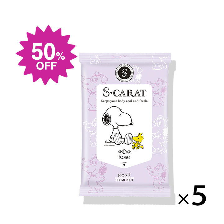 エスカラット 薬用デオドラント パウダーシート （ローズ）＜12枚入＞ 5個セット