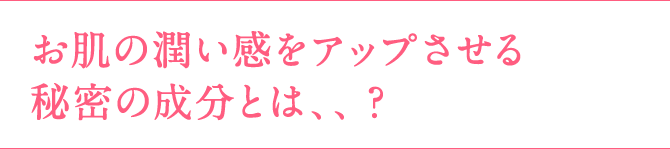 お肌の潤い感をアップさせる秘密の成分とは、、？